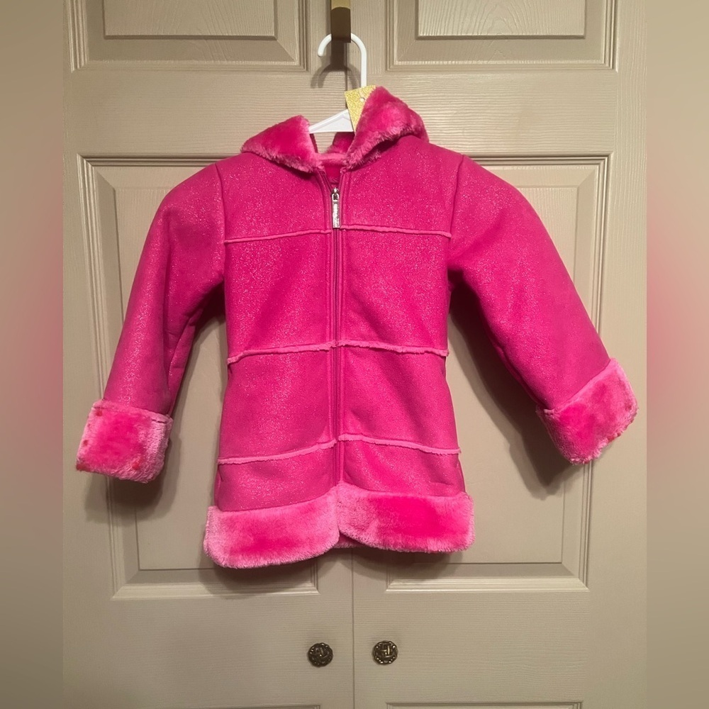 Limited Too Pink Fleece-Lined Kids Jacket With Shimmer Accents